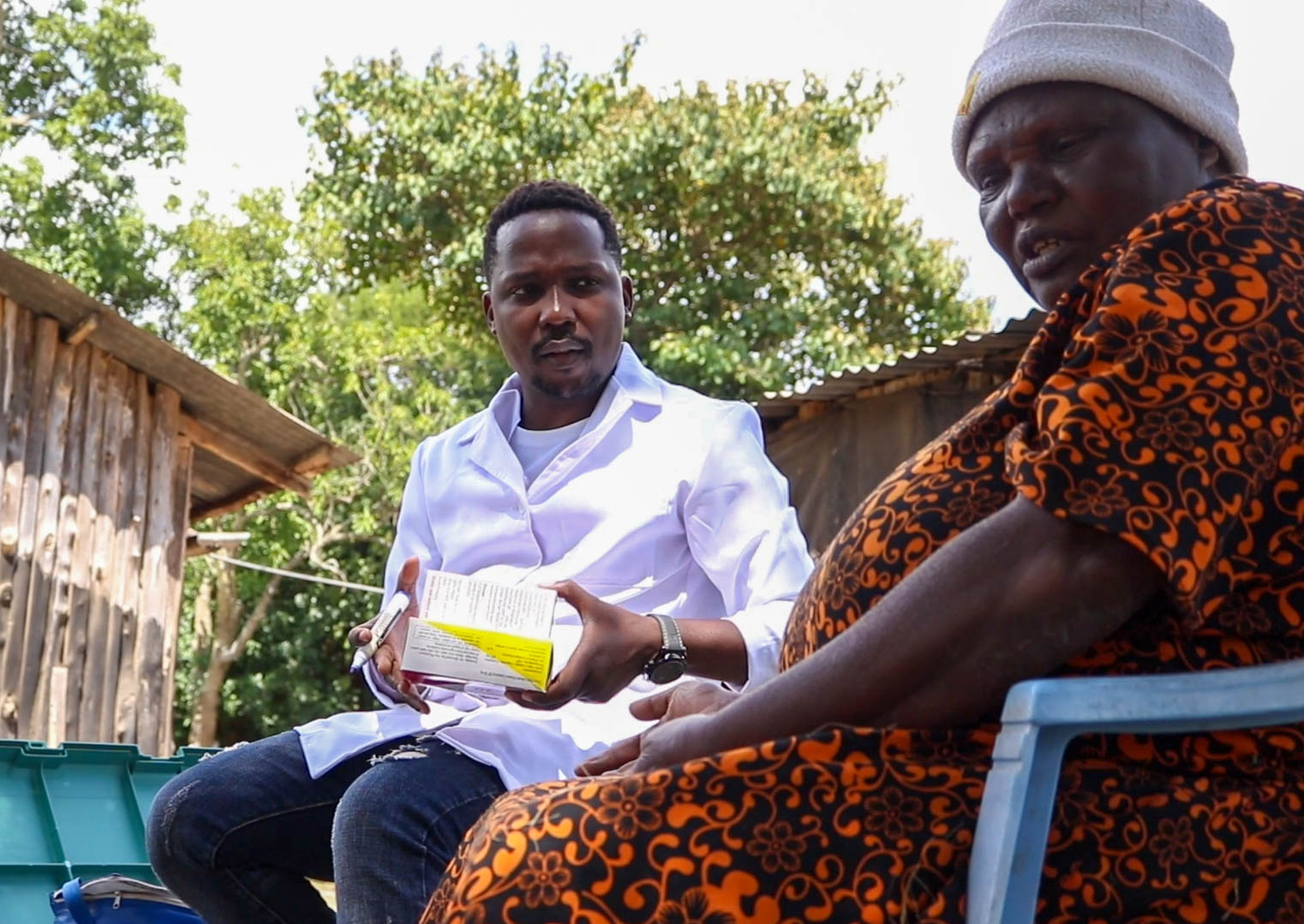 Healthcare worker visiting a patient at home